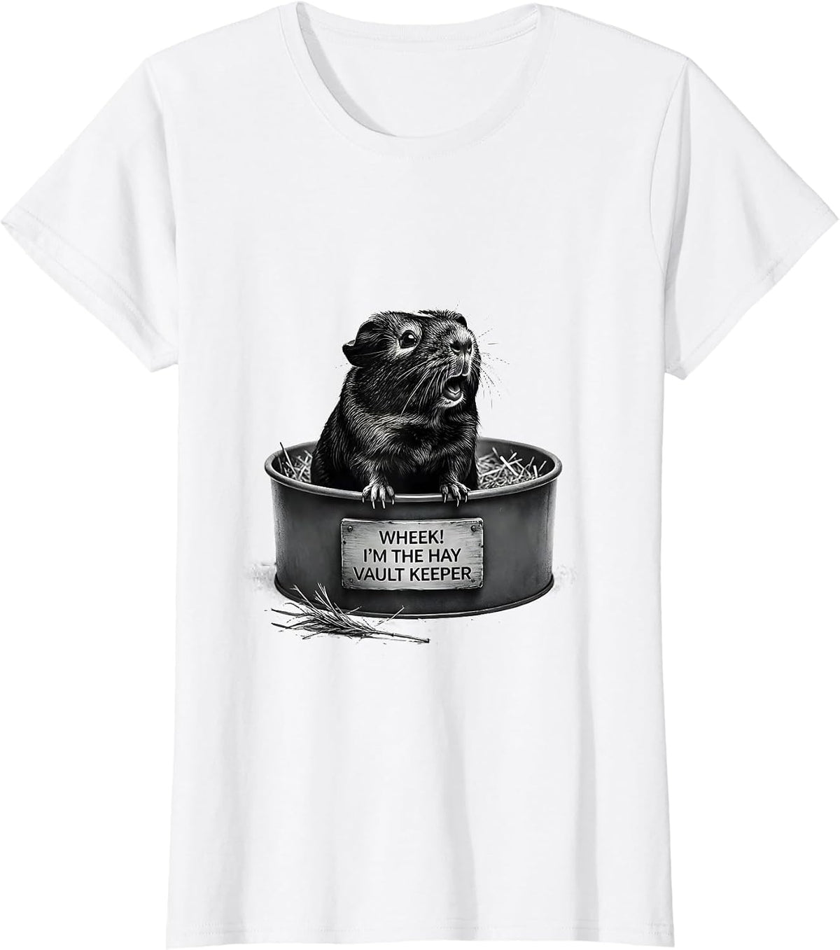 Women's Wheek! I'm The Hay Vault Keeper Cute Guinea Pig Humor T-Shirt - White