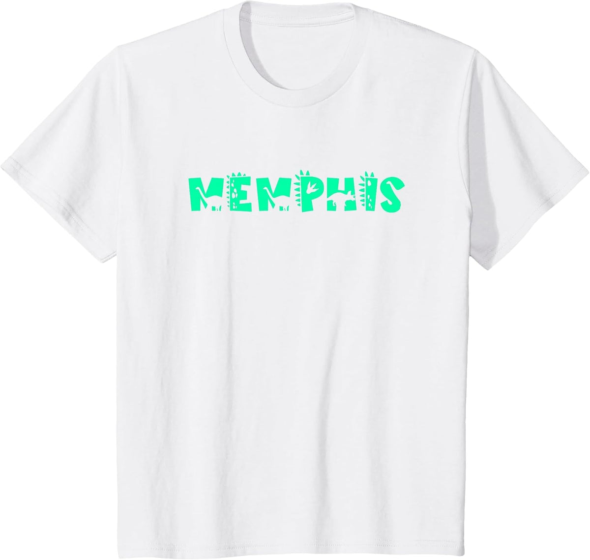 Memphis Personalized Boys Dinosaur T Rex Cute Custom T-Shirt - White