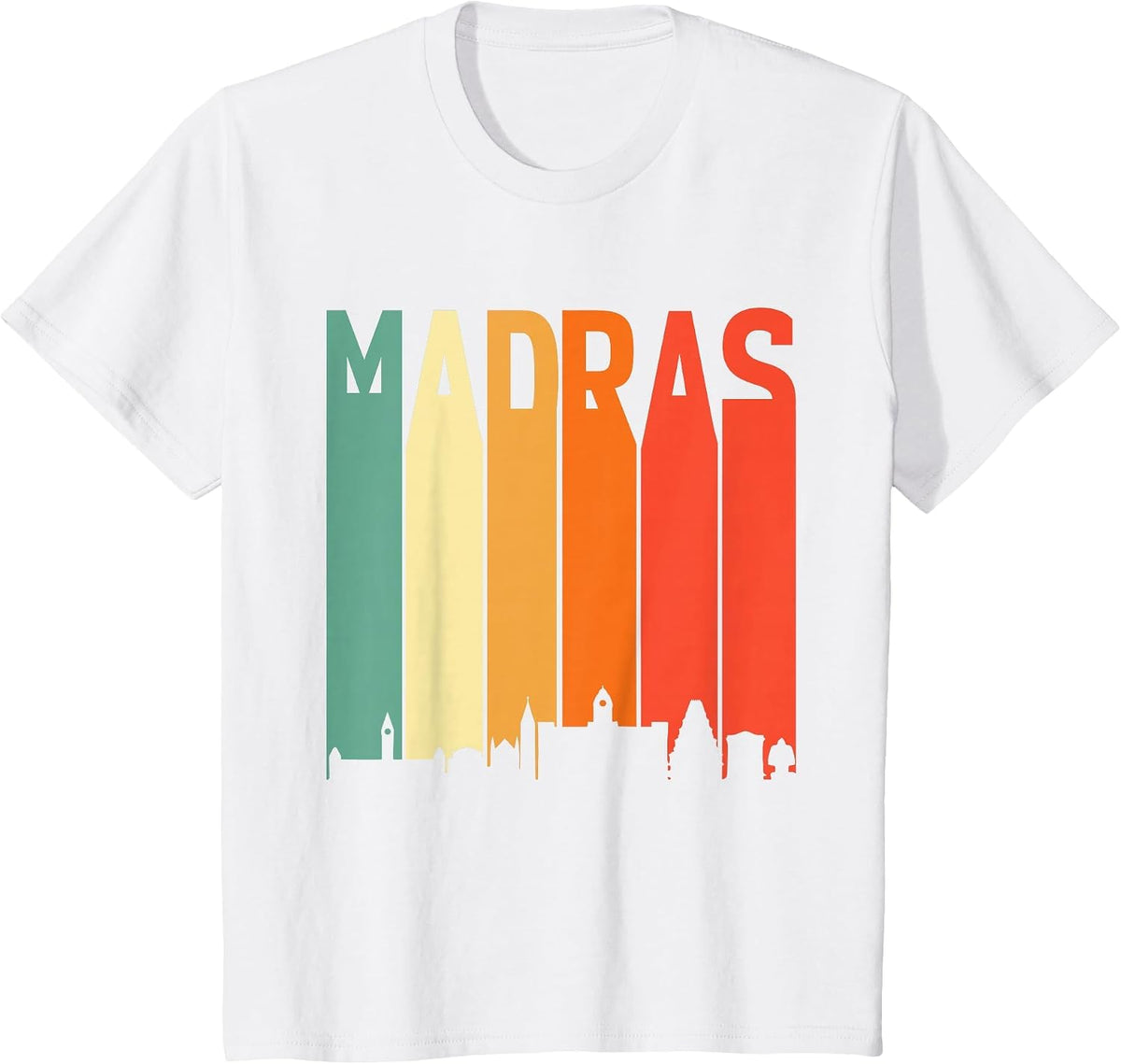 Madras Chennai Skyline Tamil Language Culture T-Shirt - White