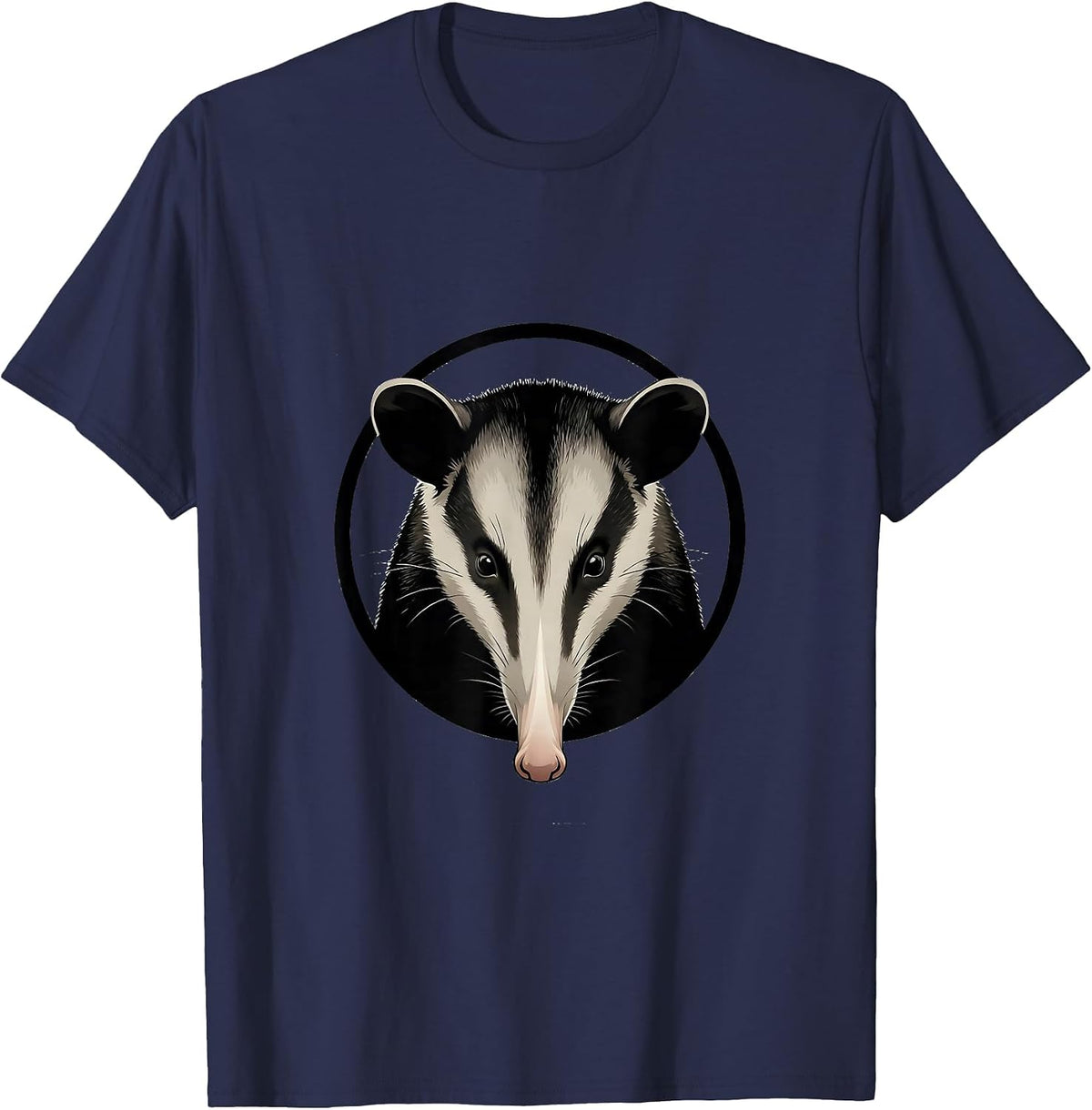 Opossum Head Minimalist Funny Animal Meme T-Shirt - Navy Blue