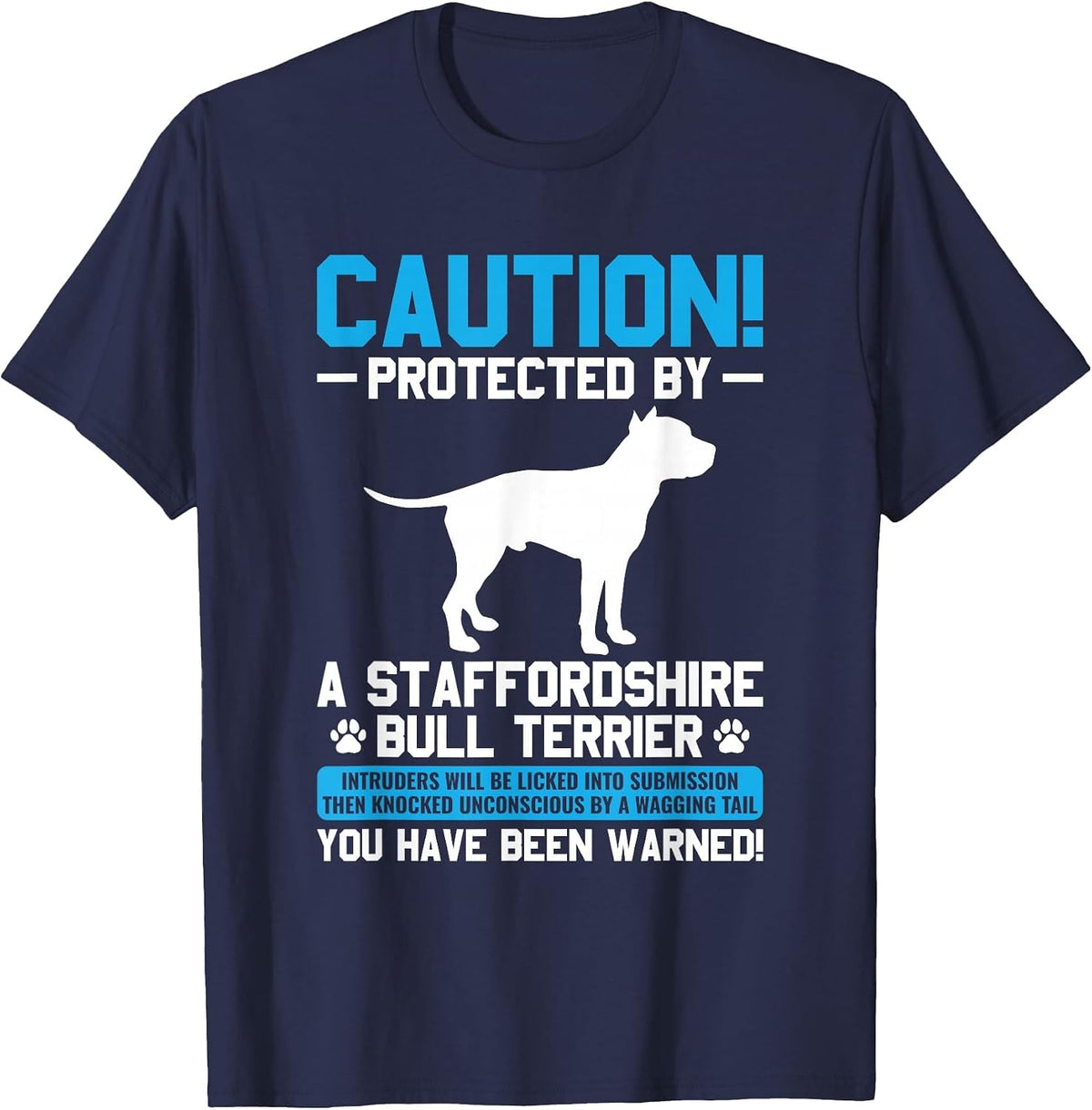 Staffy Staffordshire Bull Terrier T-Shirt - Navy Blue