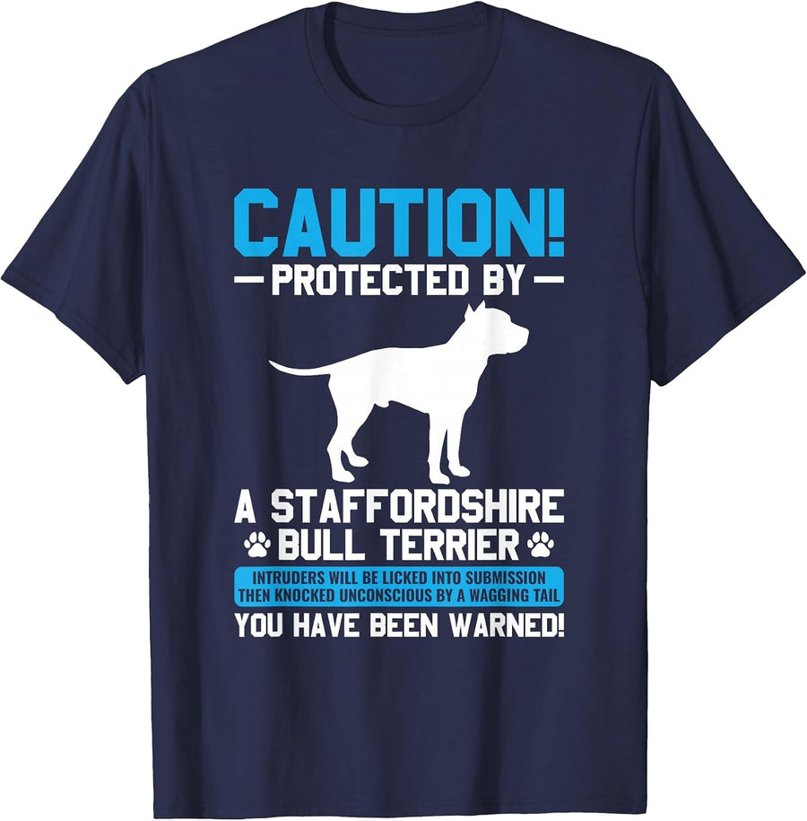 Staffy Staffordshire Bull Terrier T-Shirt - Navy Blue
