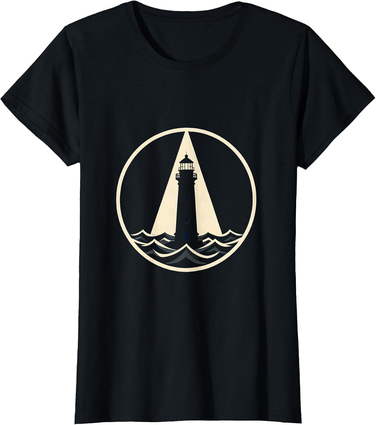 Suicide Awareness Lighthouse Stormy Night Graphic T-Shirt - Black