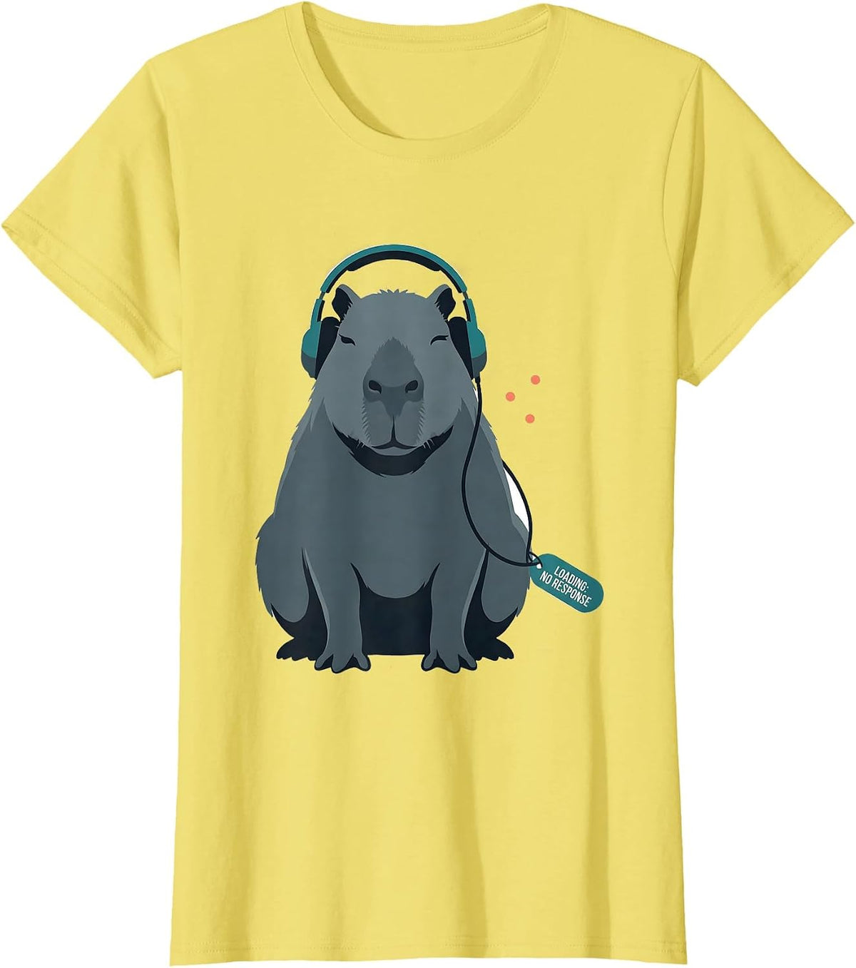 Women's Loading: No Response Funny Capybara Gamer Meme Humor T-Shirt - Lemon Yellow