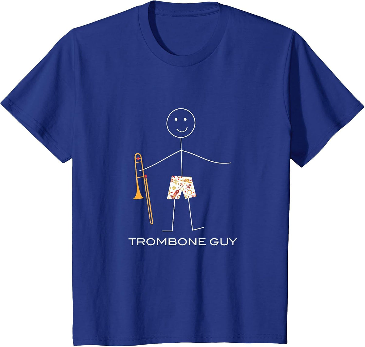 Funny Men Trombone Guy, Boy Trombonist T-Shirt - Royal Blue