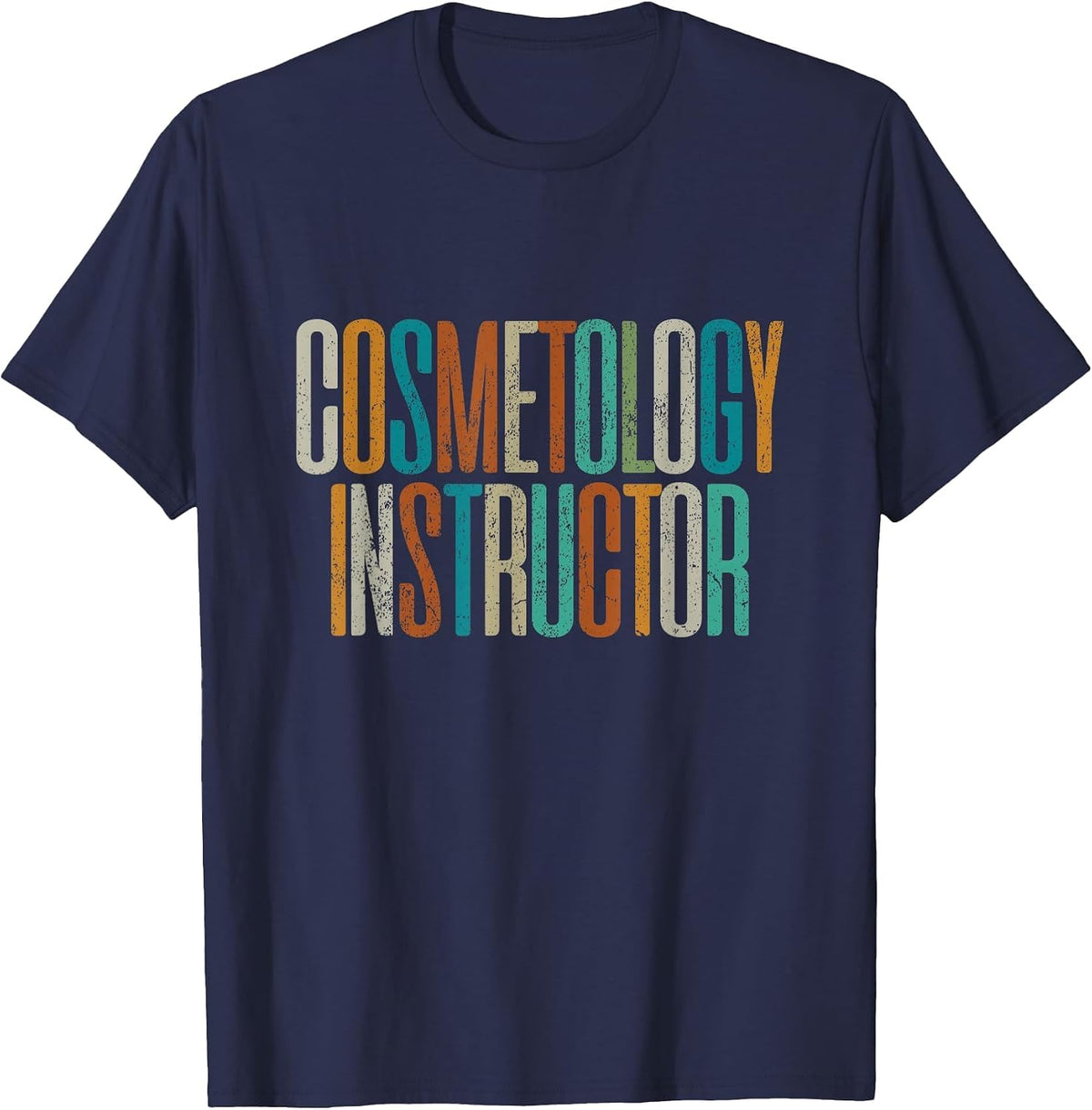 Vintage Cosmetology Instructor T-Shirt - Navy Blue