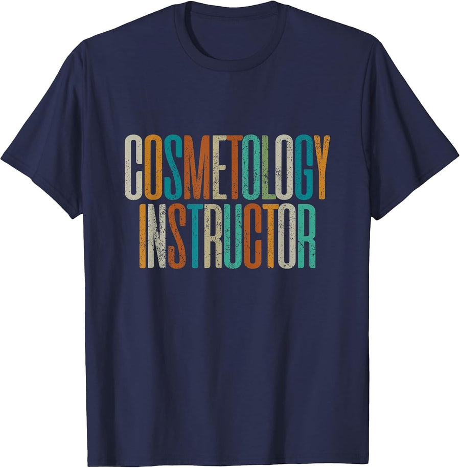 Vintage Cosmetology Instructor T-Shirt - Navy Blue