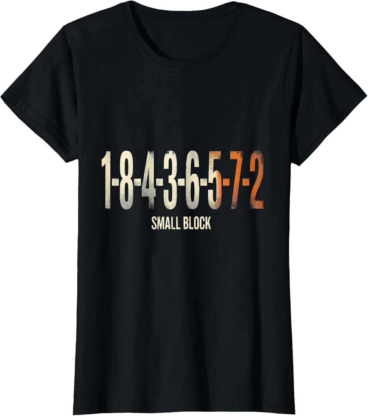 Women's 1-8-4-3-6-5-7-2 Small Block Funny Mechanic Car Engine Humor T-Shirt - Black
