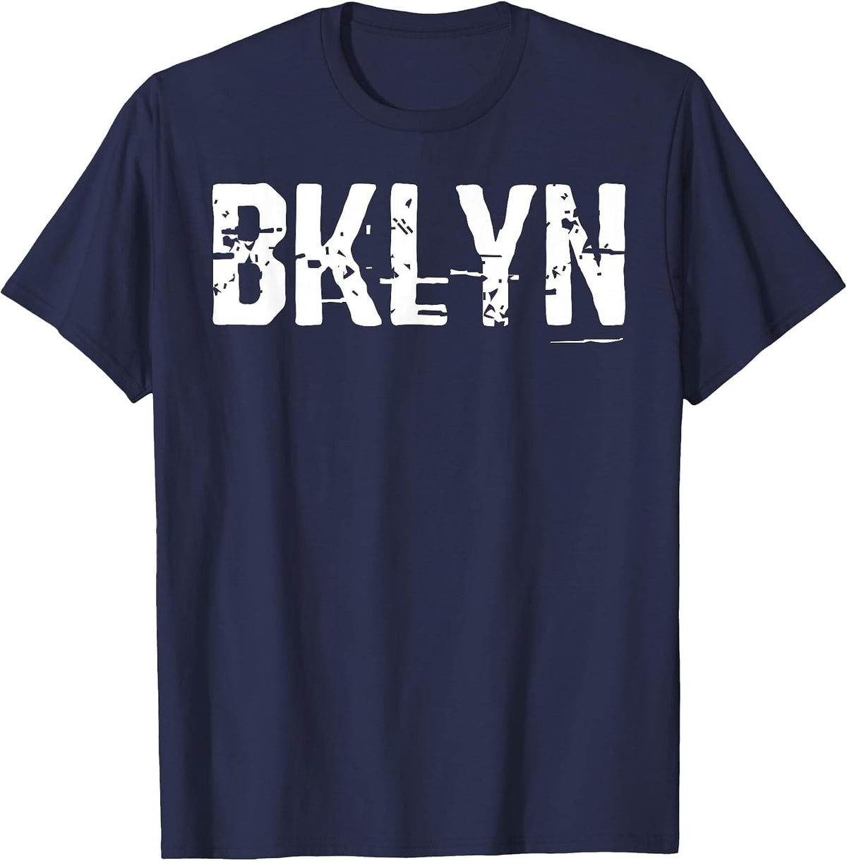 Brooklyn NYC BKLYN Slang Cool Grunge T-Shirt - Navy Blue
