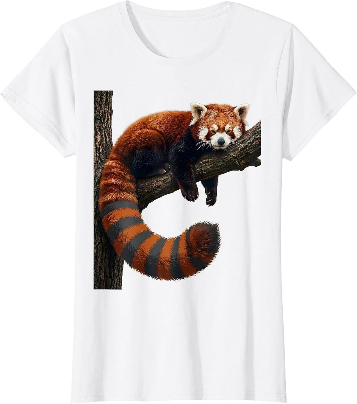 Red Panda Sprawled Humor Animal Lover Gift T-Shirt - White