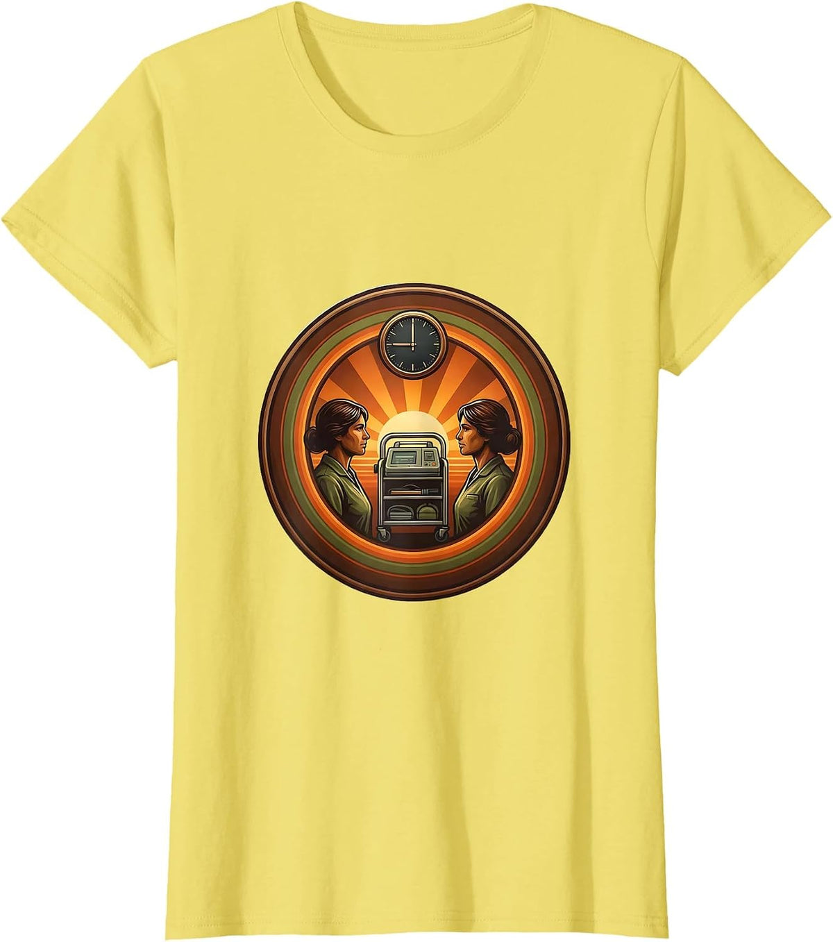 Retro Nurse Crew New Year Party ICU ER ICU T-Shirt - Lemon Yellow