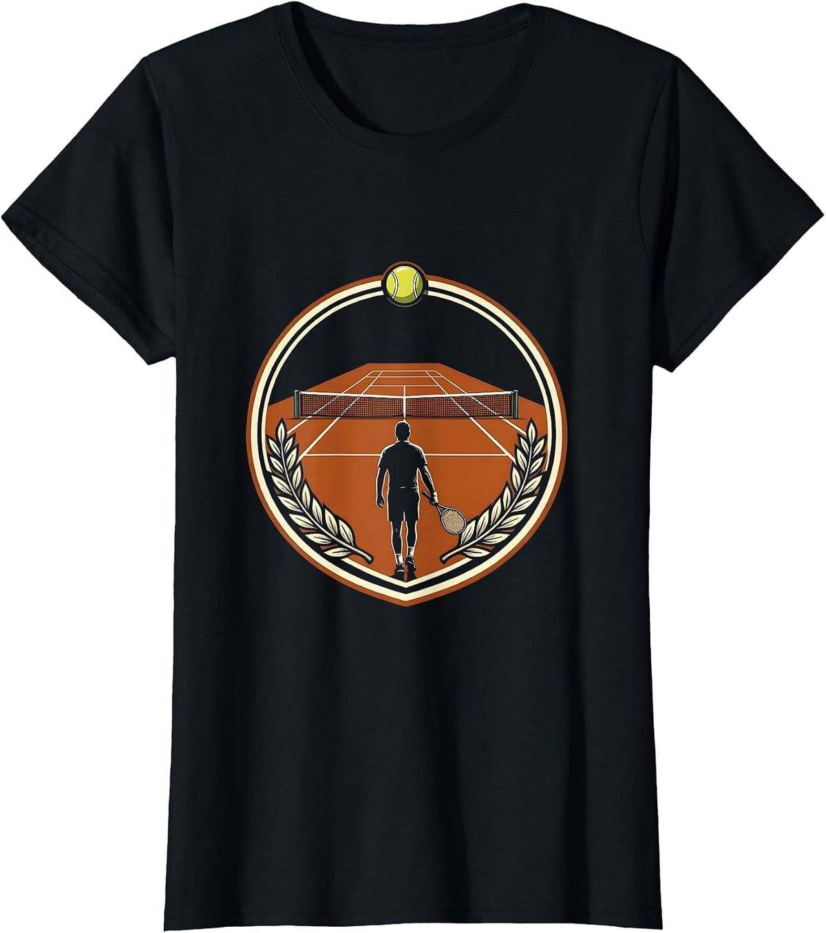 Clay Court Tennis Player Walking Onto Court T-Shirt - Black