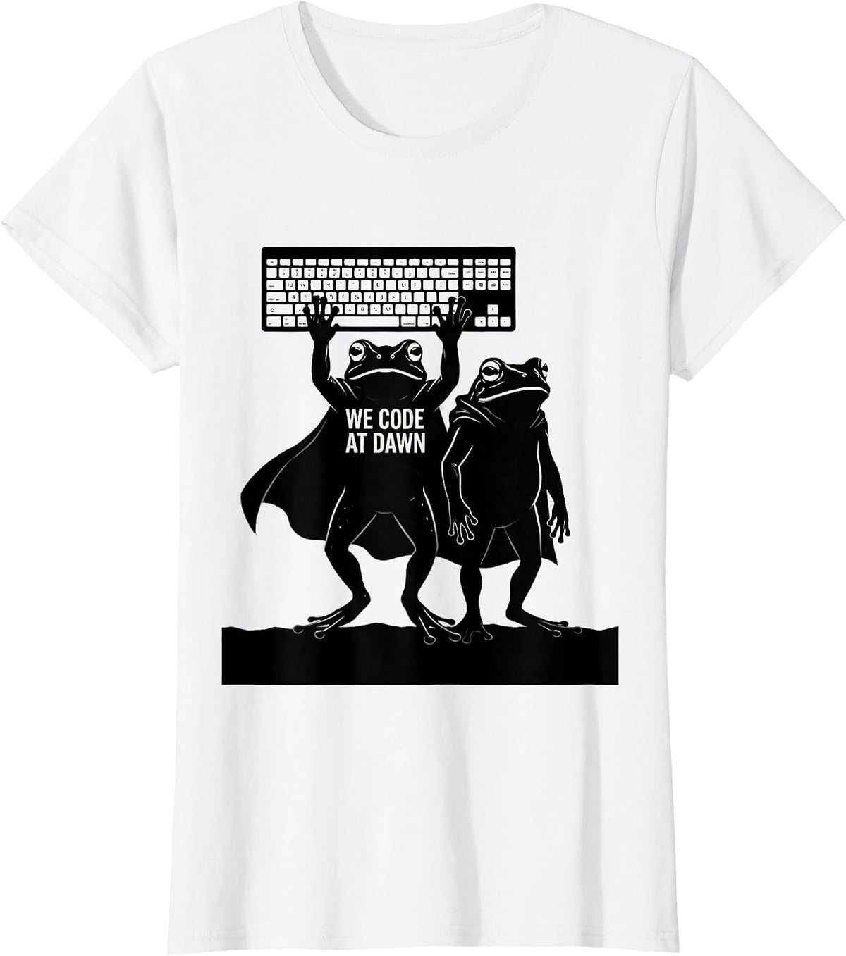 Women's We Code At Dawn Funny Teacher Frog Back to School T-Shirt - White