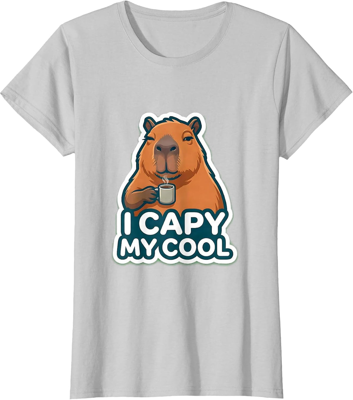 Women's I Capy My Cool Funny Capybara Meme Gamer T-Shirt - Silver Grey