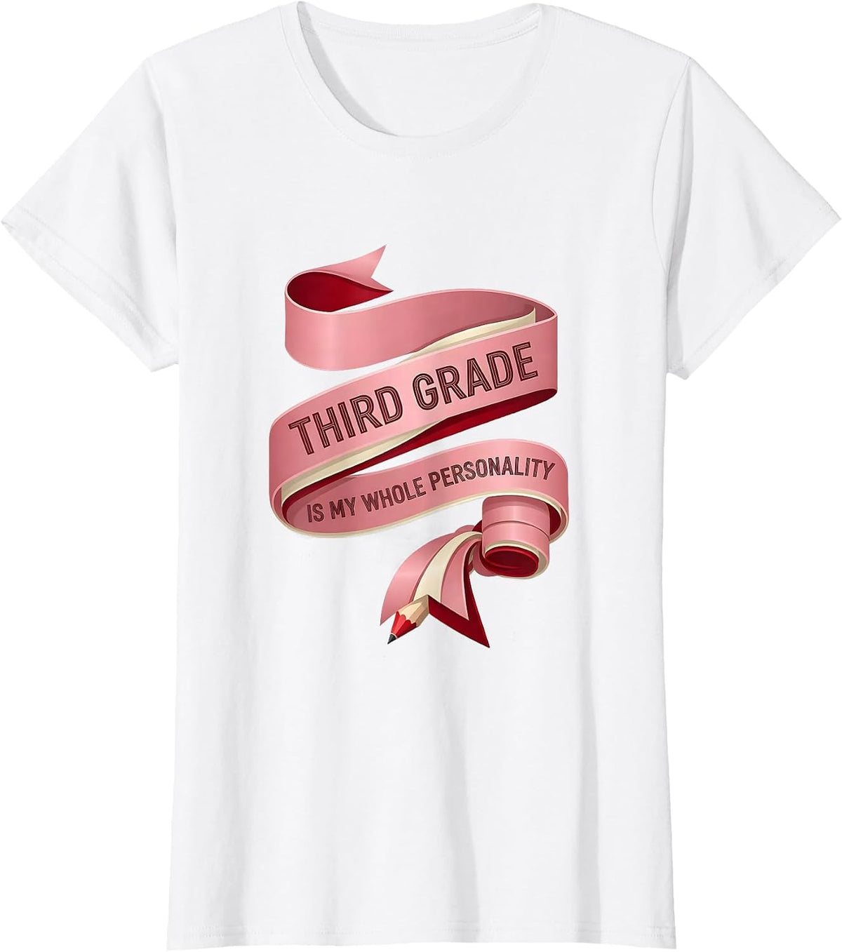 Women's Third Grade Is My Whole Personality Coquette Bow Back T-Shirt - White