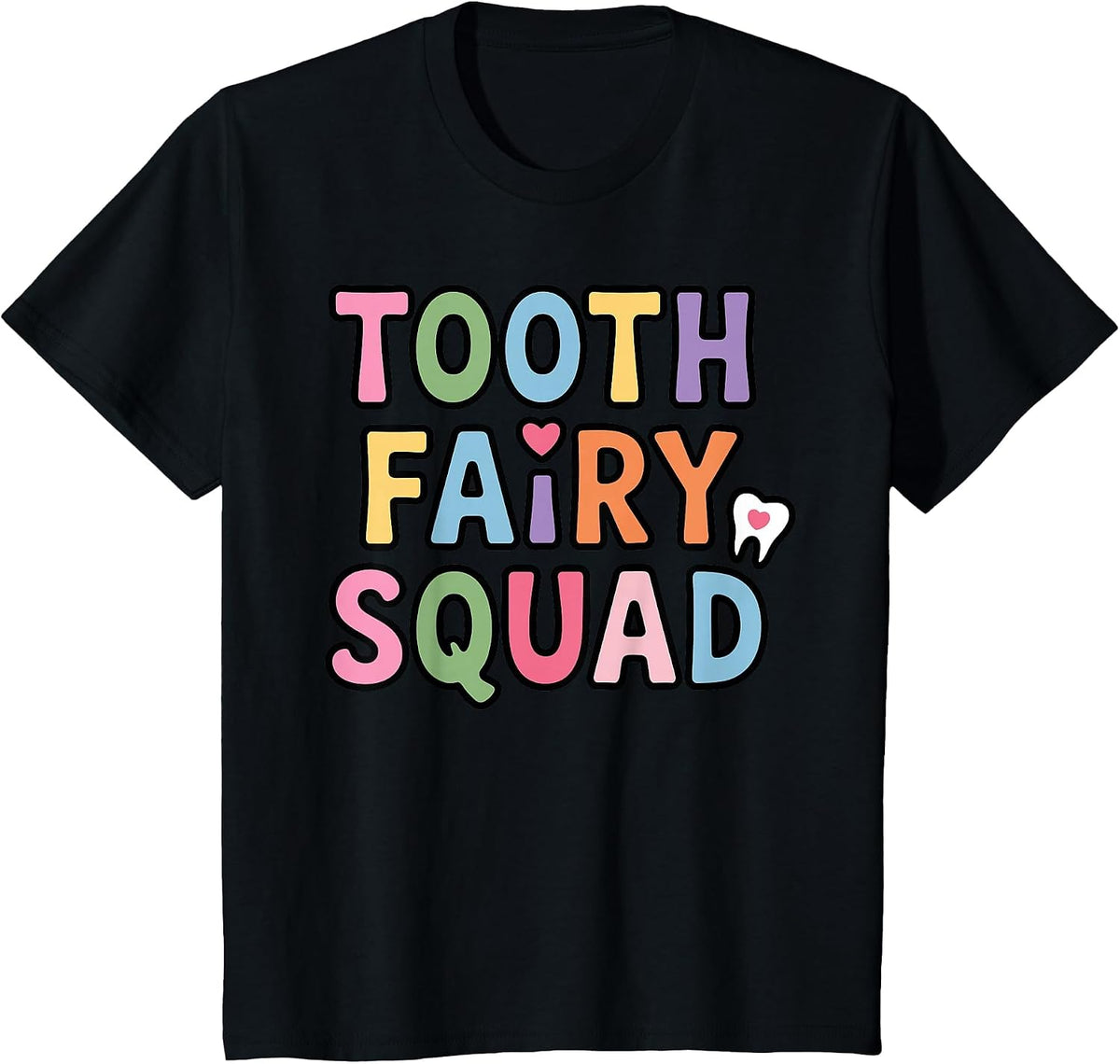 Tooth Fairy Art for Men Women Kids Dental Costume Toothfairy T-Shirt - Black