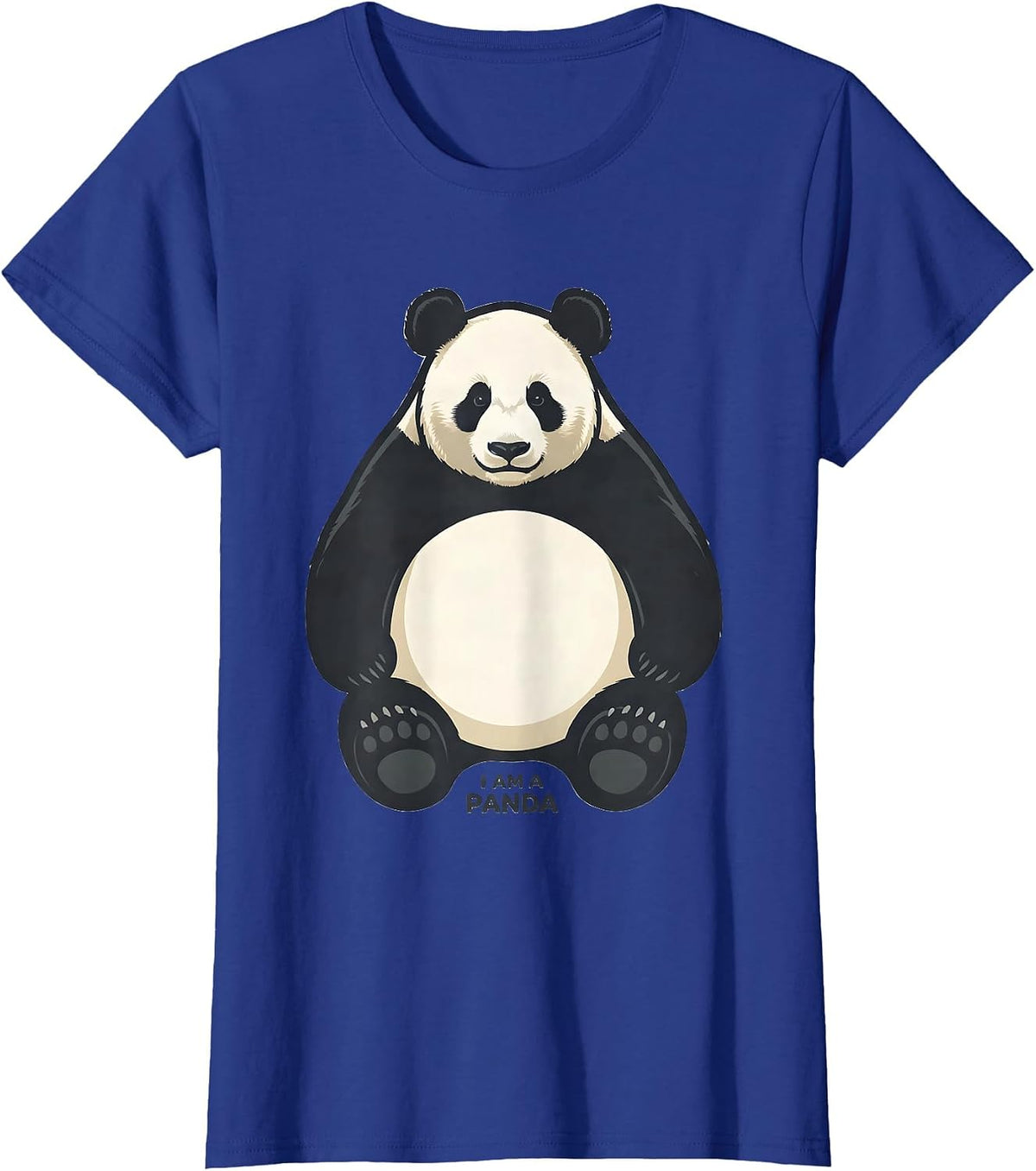 Women's I Am a Panda Costume Animal Matching Halloween Group T-Shirt - Royal Blue