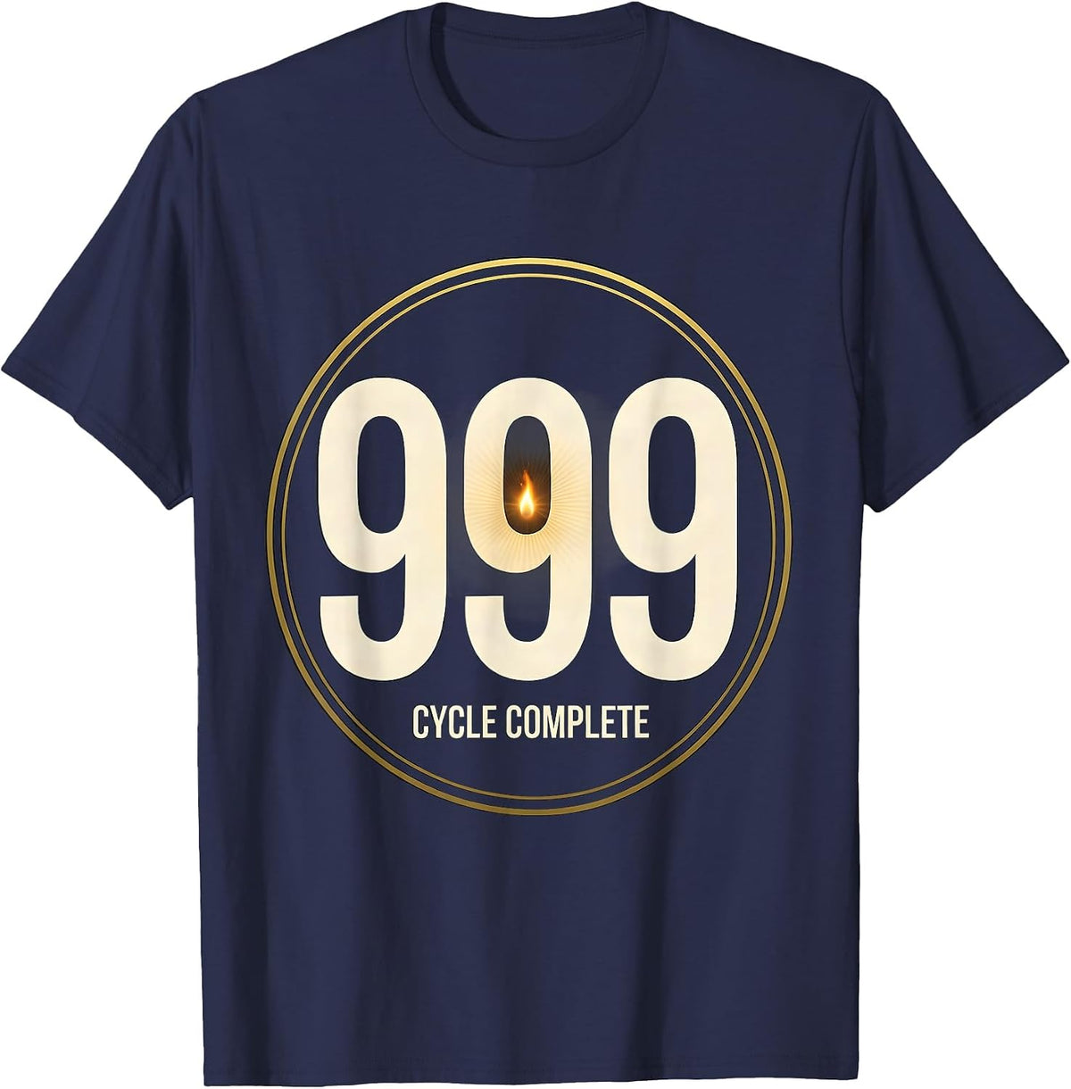 Men's 999 Cycle Complete Angel Number Numerology Spiritual Reset T-Shirt - Navy Blue
