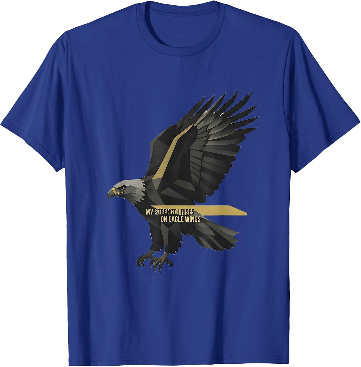 My Strength Rises On Eagle Wings Minimalist Eagle Faith T-Shirt - Royal Blue