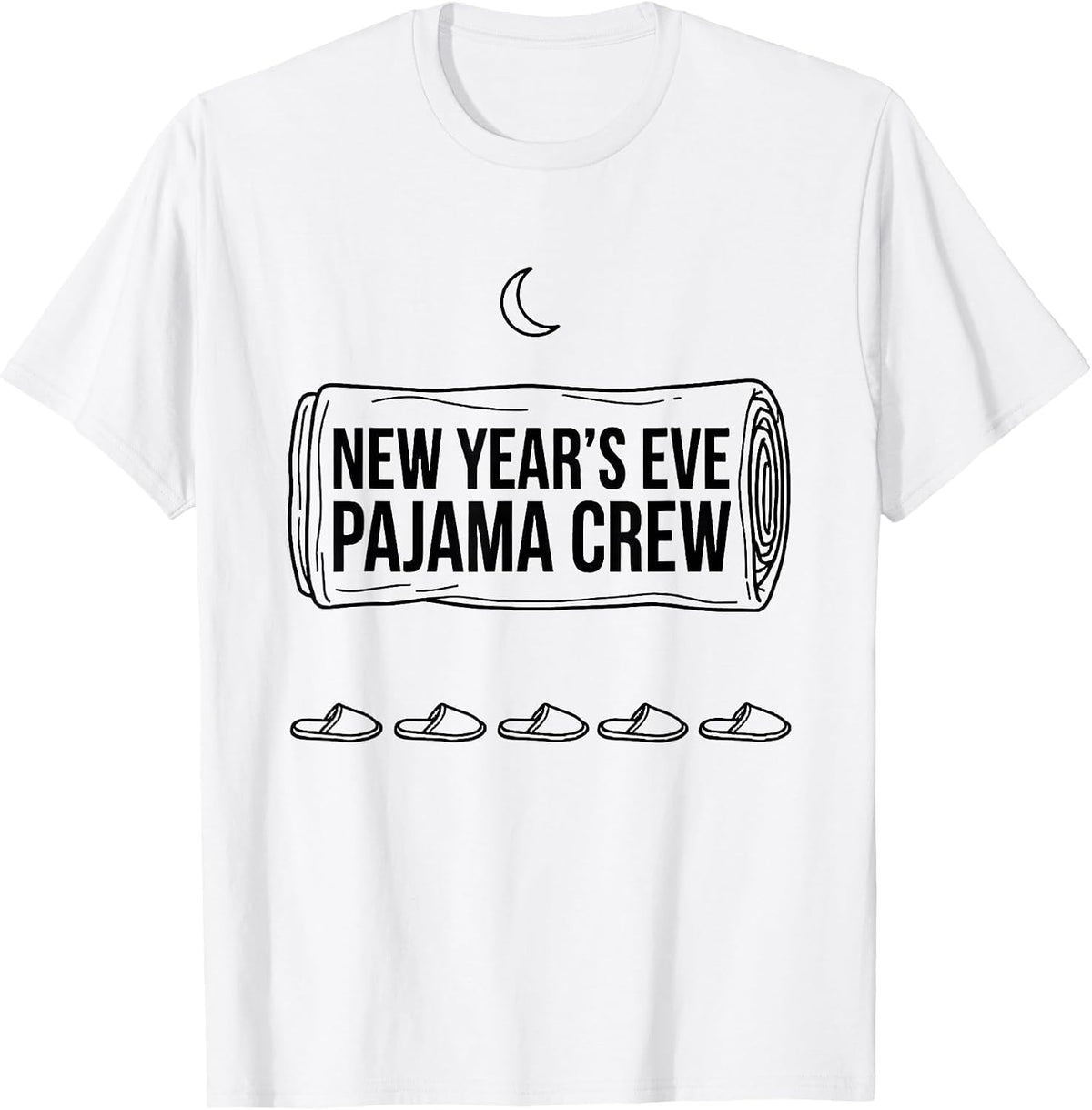 Men's New Year's Eve Pajama Crew Funny Family Matching Party T-Shirt - White
