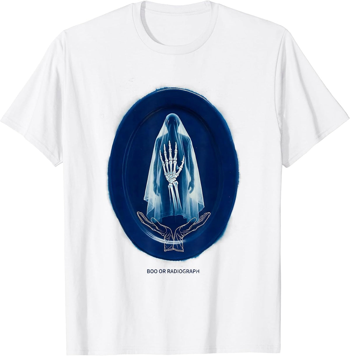Men's Boo Or Radiograph Cyanotype Radiology Tech Ghost Halloween T-Shirt - White
