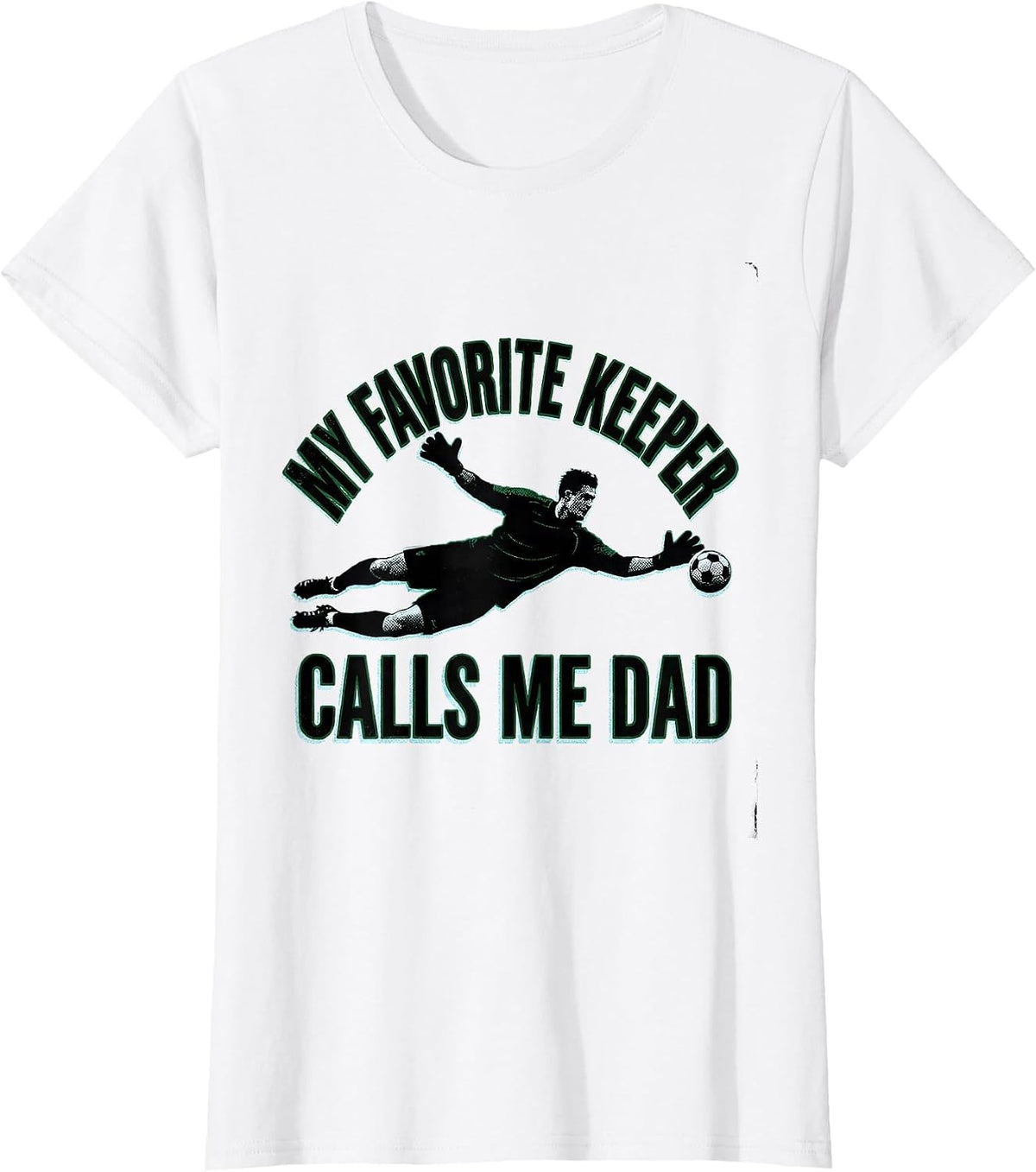Women's My Favorite Keeper Calls Me Dad Funny Sports Parent Hockey T-Shirt - White