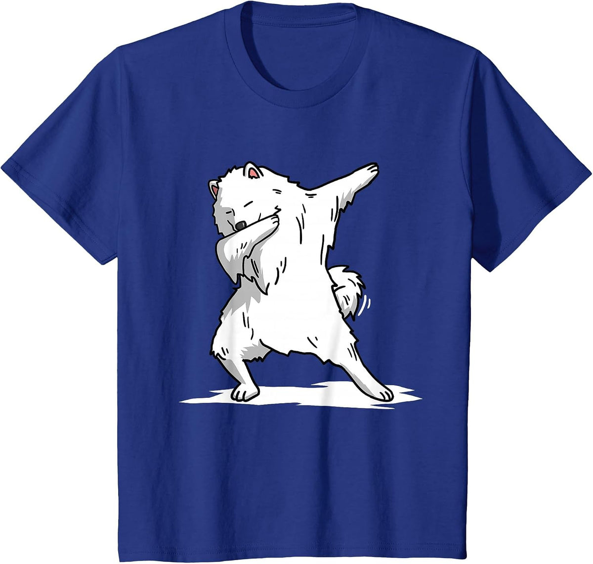 Cute Dabbing Samoyed Dog T- Funny Dab Dance T-Shirt - Royal Blue