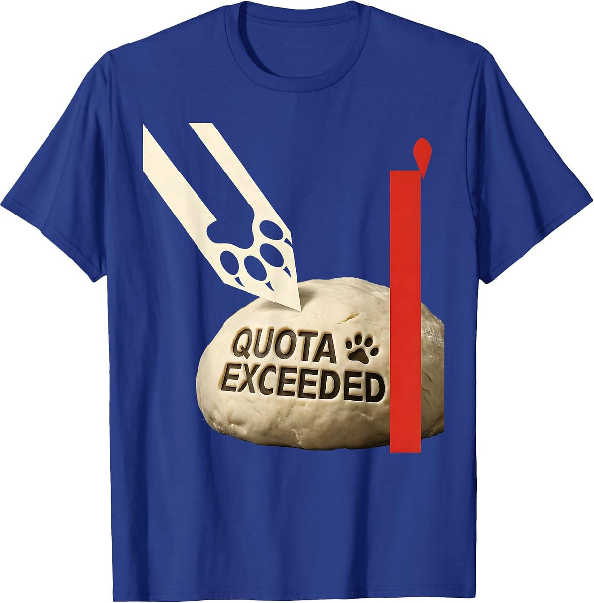 Quota Exceeded Constructivist Poster Black Cat Bakery Humor T-Shirt - Royal Blue