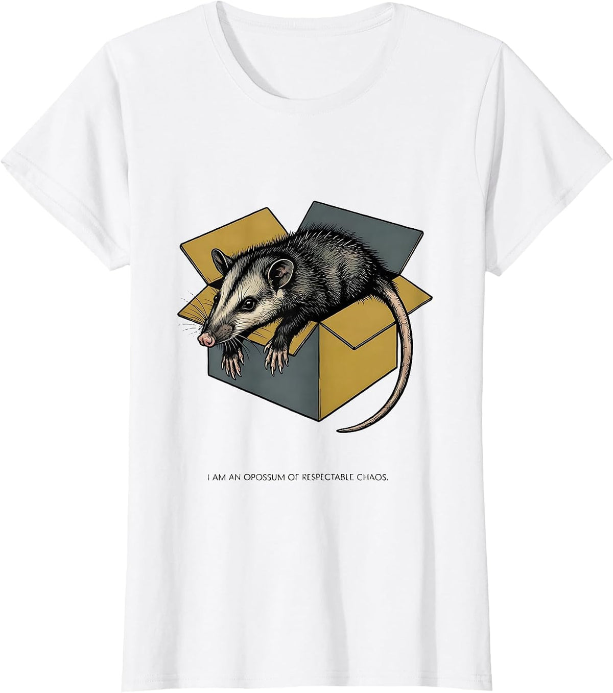 I Am An Opossum Of Respectable Chaos Funny Animal Meme T-Shirt - White