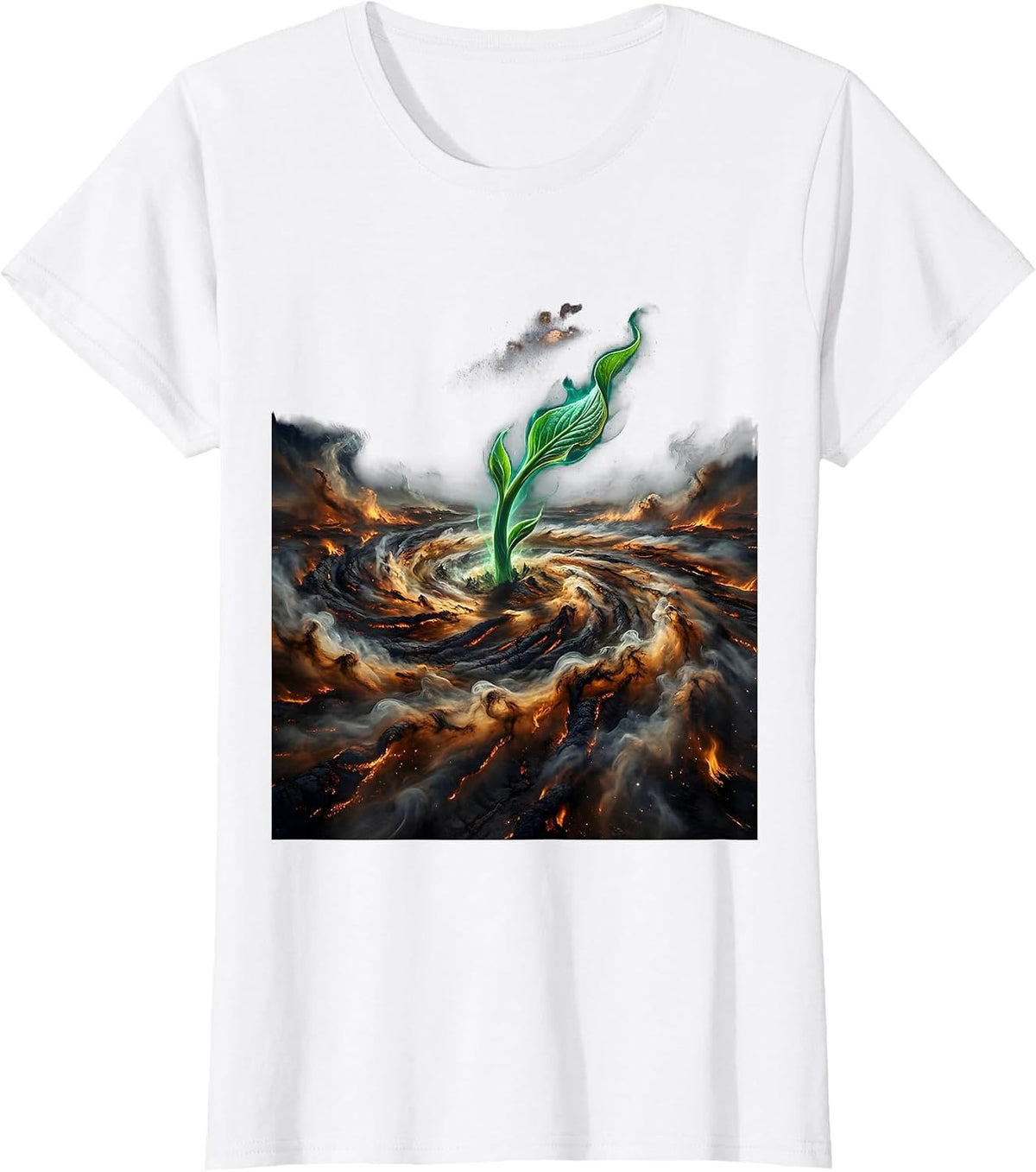 Women's Suicide Prevention Wildfire Hope Green Shoot T-Shirt - White