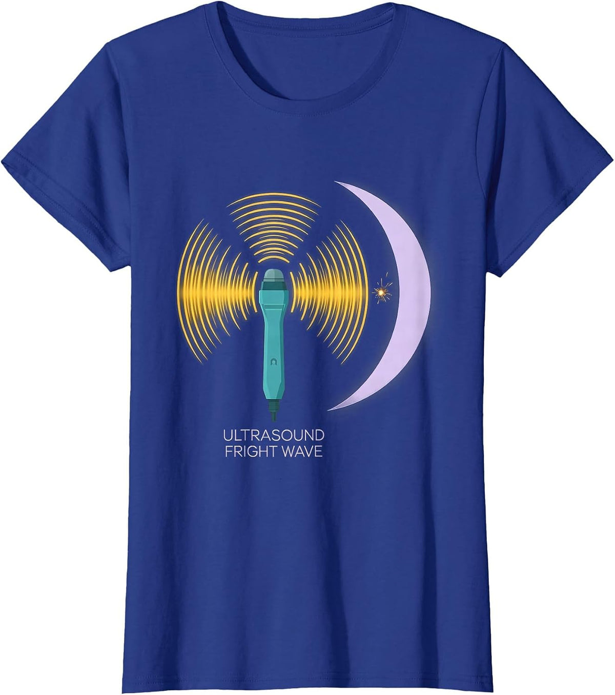 Women's Ultrasound Fright Wave Funny Radiology Tech Halloween T-Shirt - Royal Blue