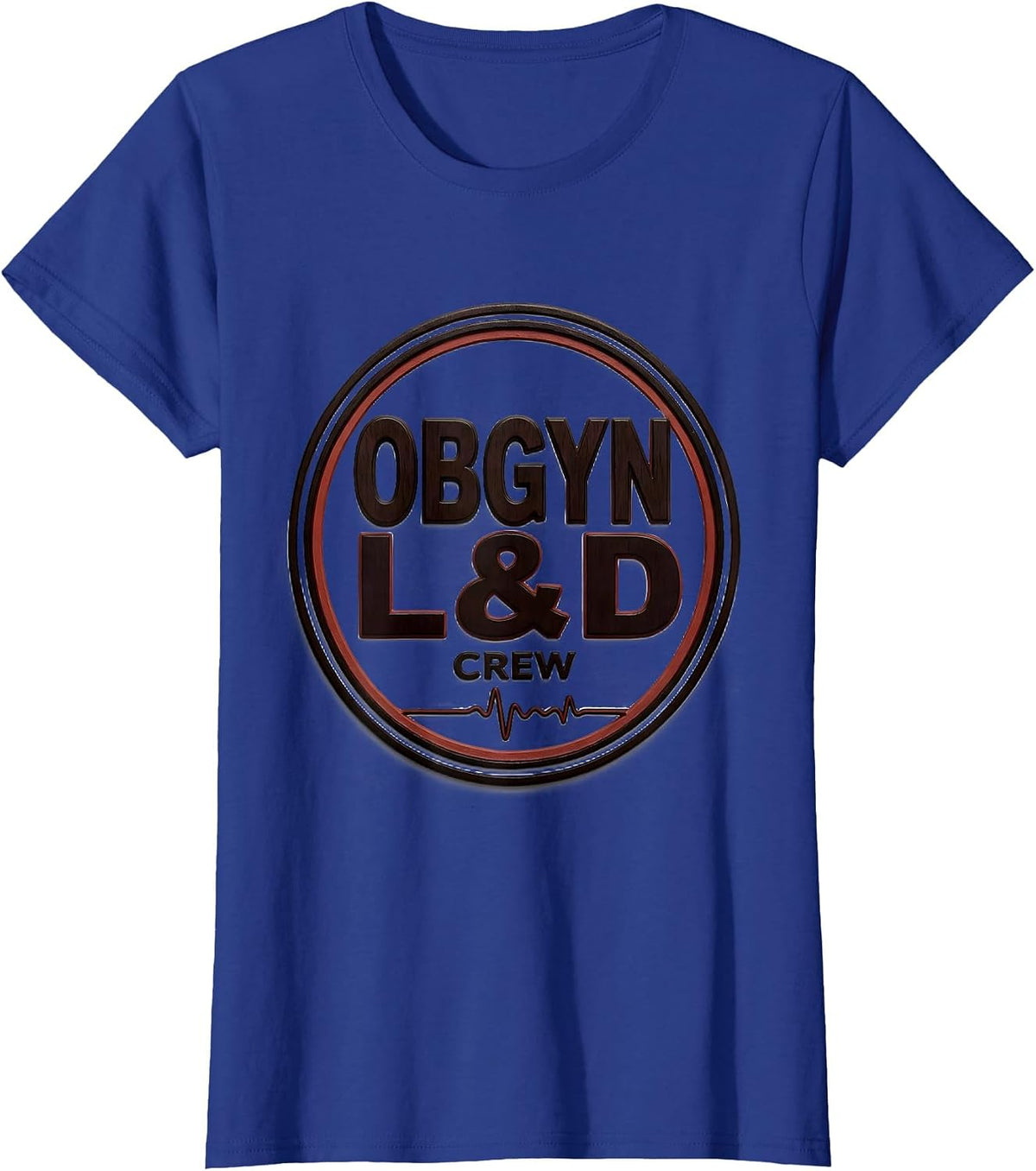 Women's OBGYN L&D Crew Wood Type Letterpress OB GYN Squad Gag Gift T-Shirt - Royal Blue