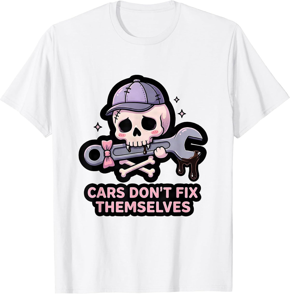 Men's Cars Don't Fix Themselves Mechanic Design T-Shirt - White