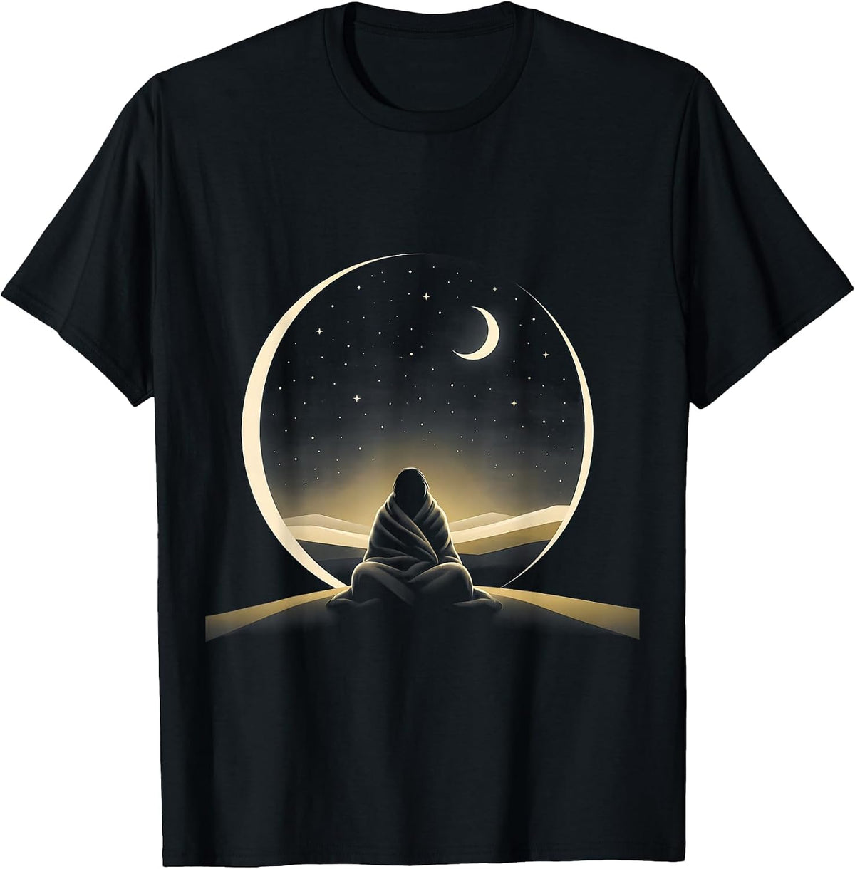 Men's Suicide Prevention Awareness Starry Night Blanket T-Shirt - Black