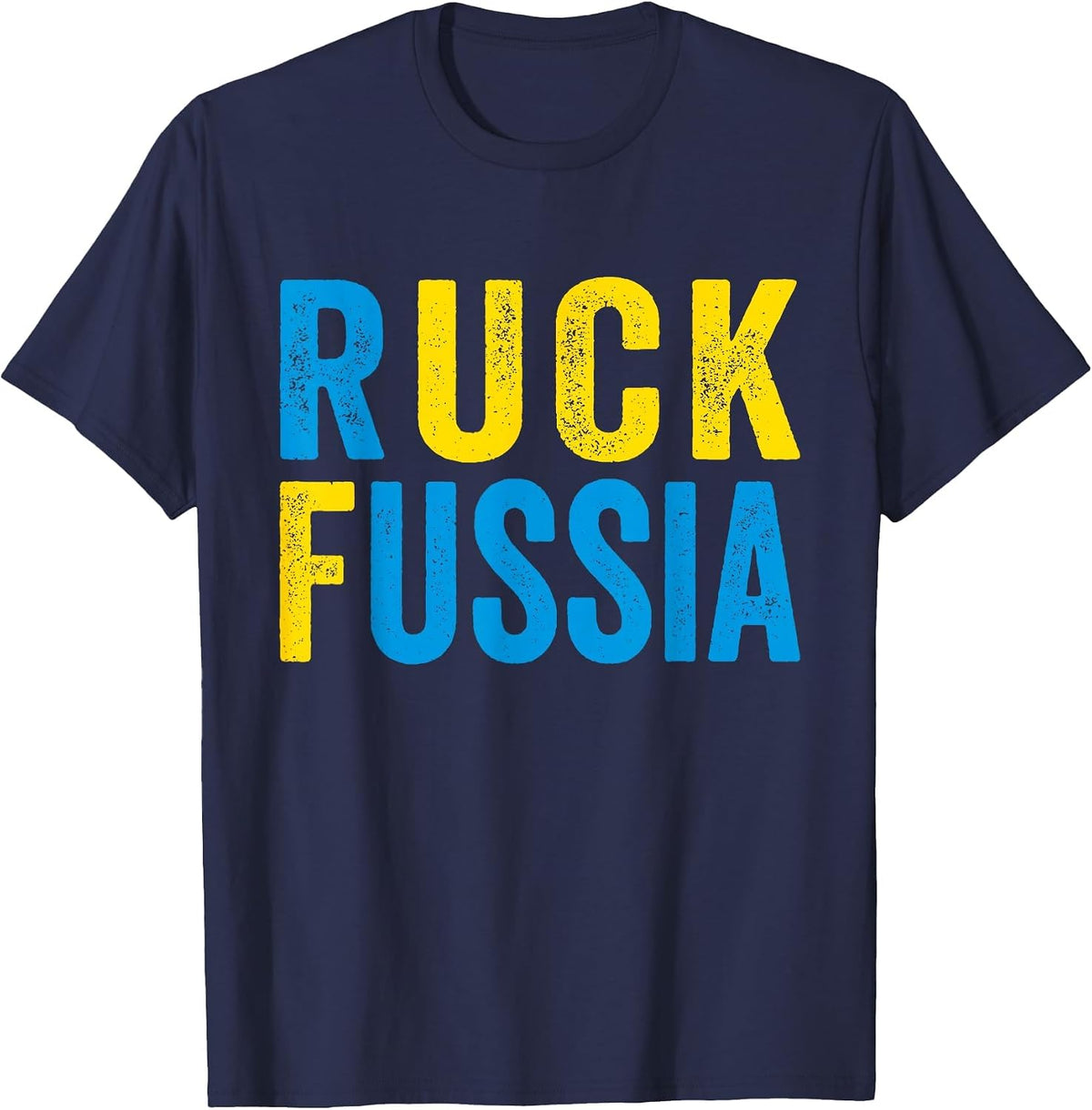Ruck Fussia Meme I Stand with Ukraine Ukrainian Support T-Shirt - Navy Blue