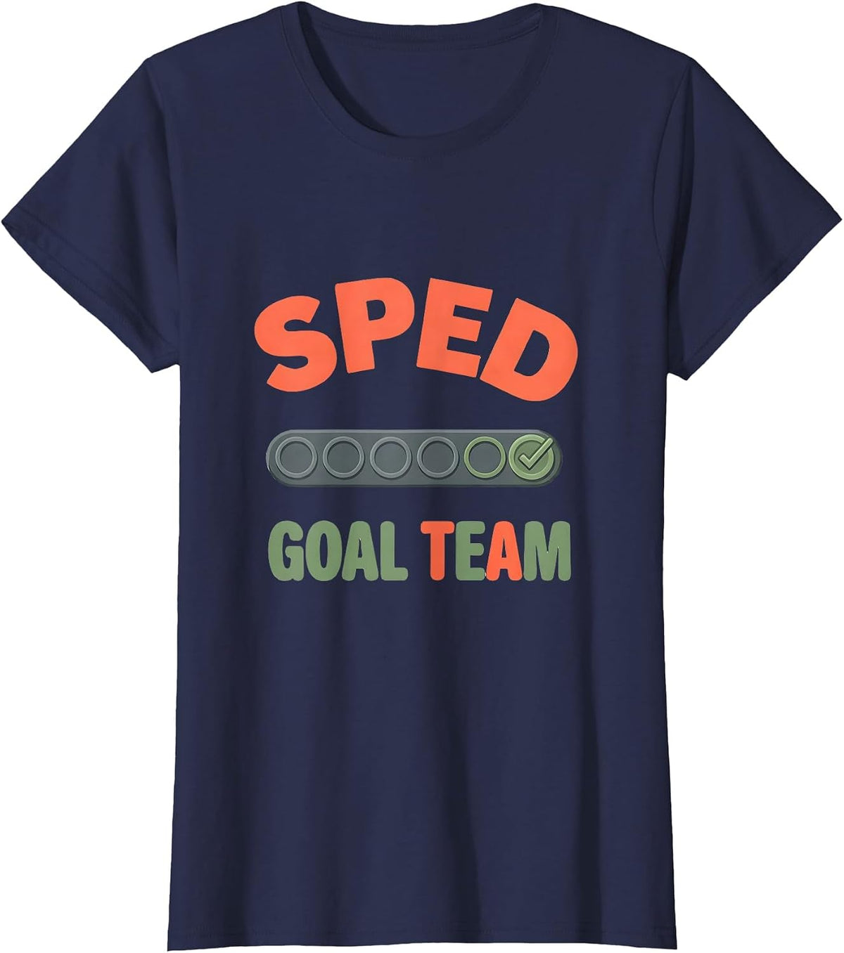 Women's SPED Goal Team Special Education Teacher Appreciation Staff T-Shirt - Navy Blue