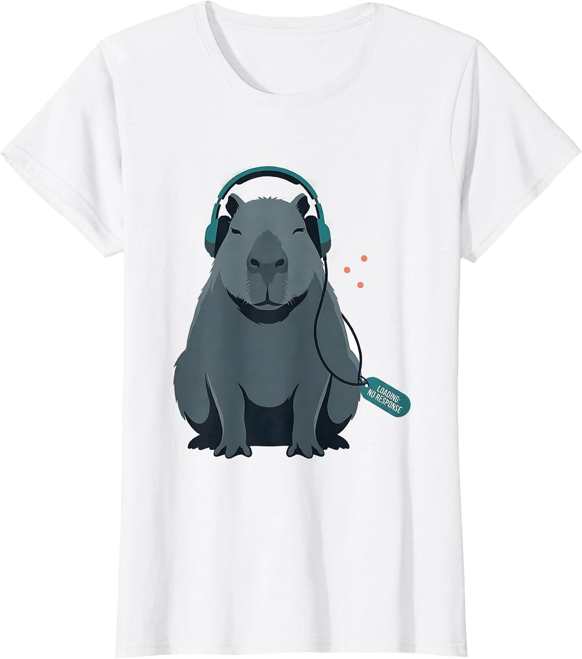 Women's Loading: No Response Funny Capybara Gamer Meme Humor T-Shirt - White