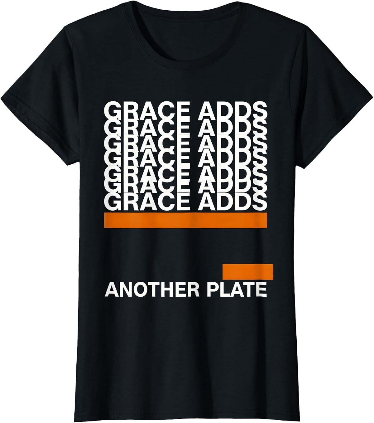 Grace Adds Another Plate Brutalist Christian Gym T-Shirt - Black