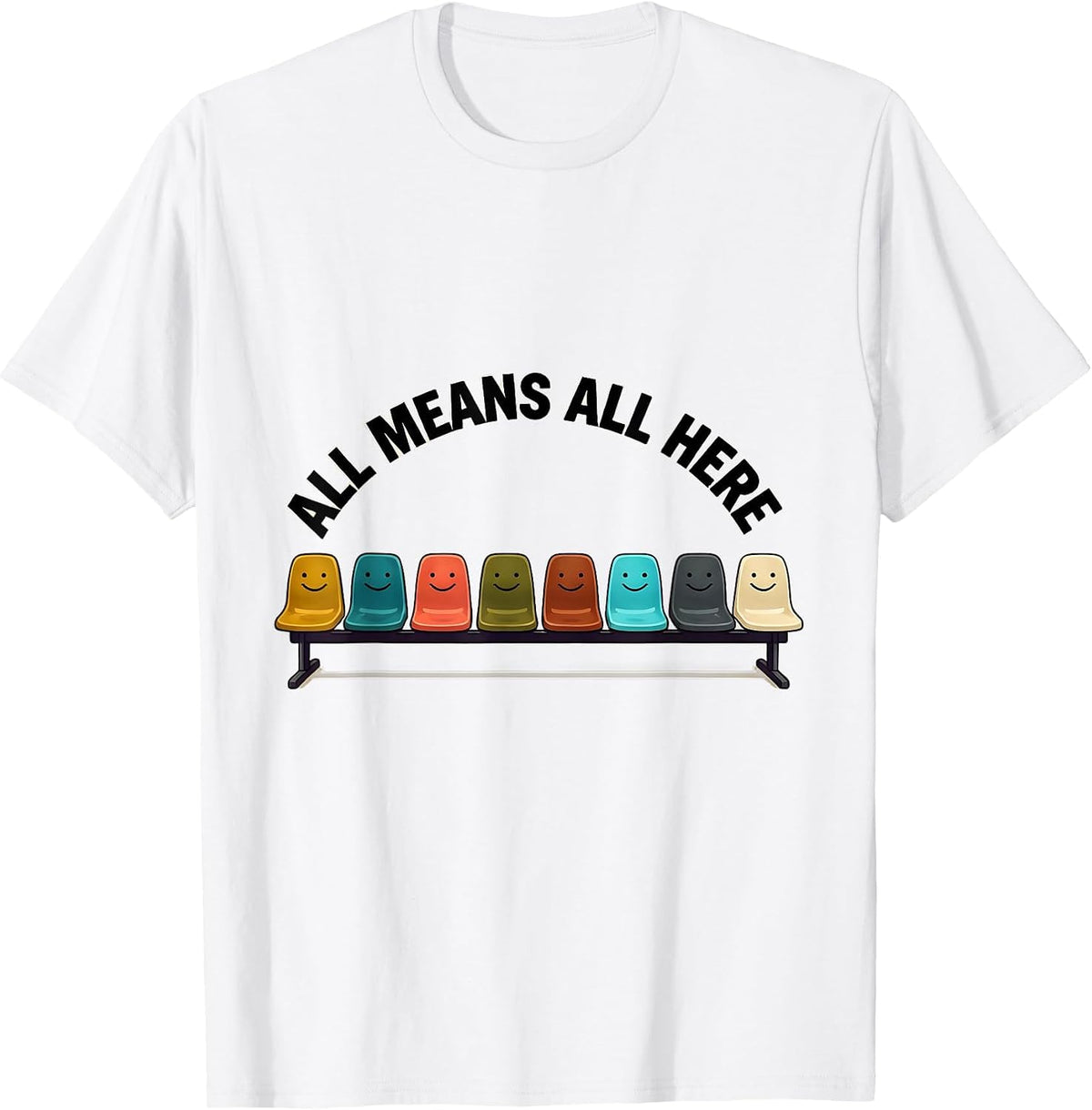 Men's All Means All Here Special Education Teacher Inclusion T-Shirt - White