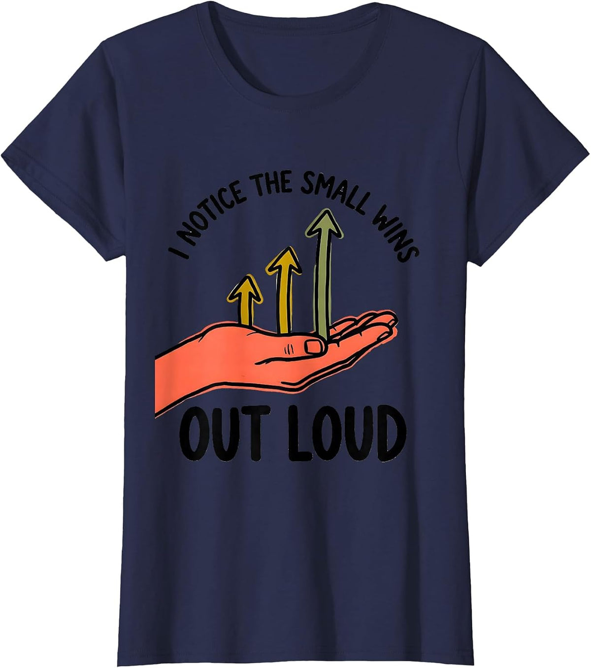 Women's I Notice The Small Wins Out Loud Special Education Teacher T-Shirt - Navy Blue