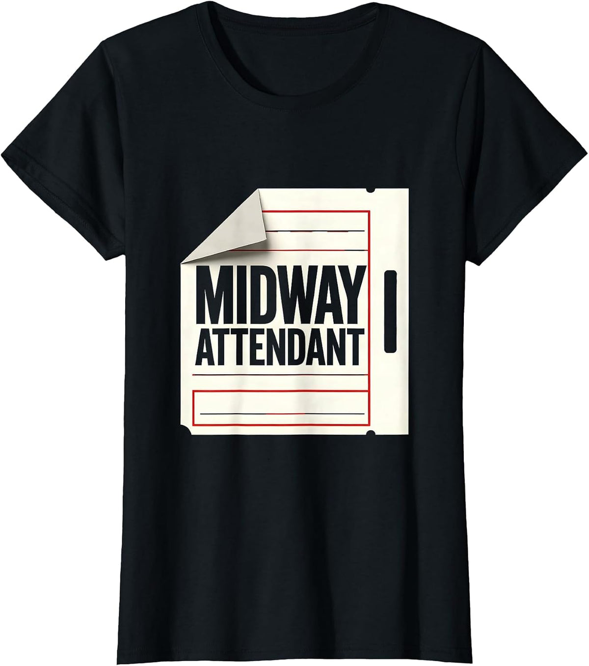 Midway Attendant Minimalist Circus Carnival Staff Costume T-Shirt - Black