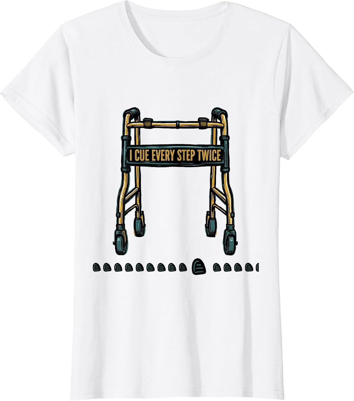 I Cue Every Step Twice Funny Physical Therapist PT OT Gift T-Shirt - White