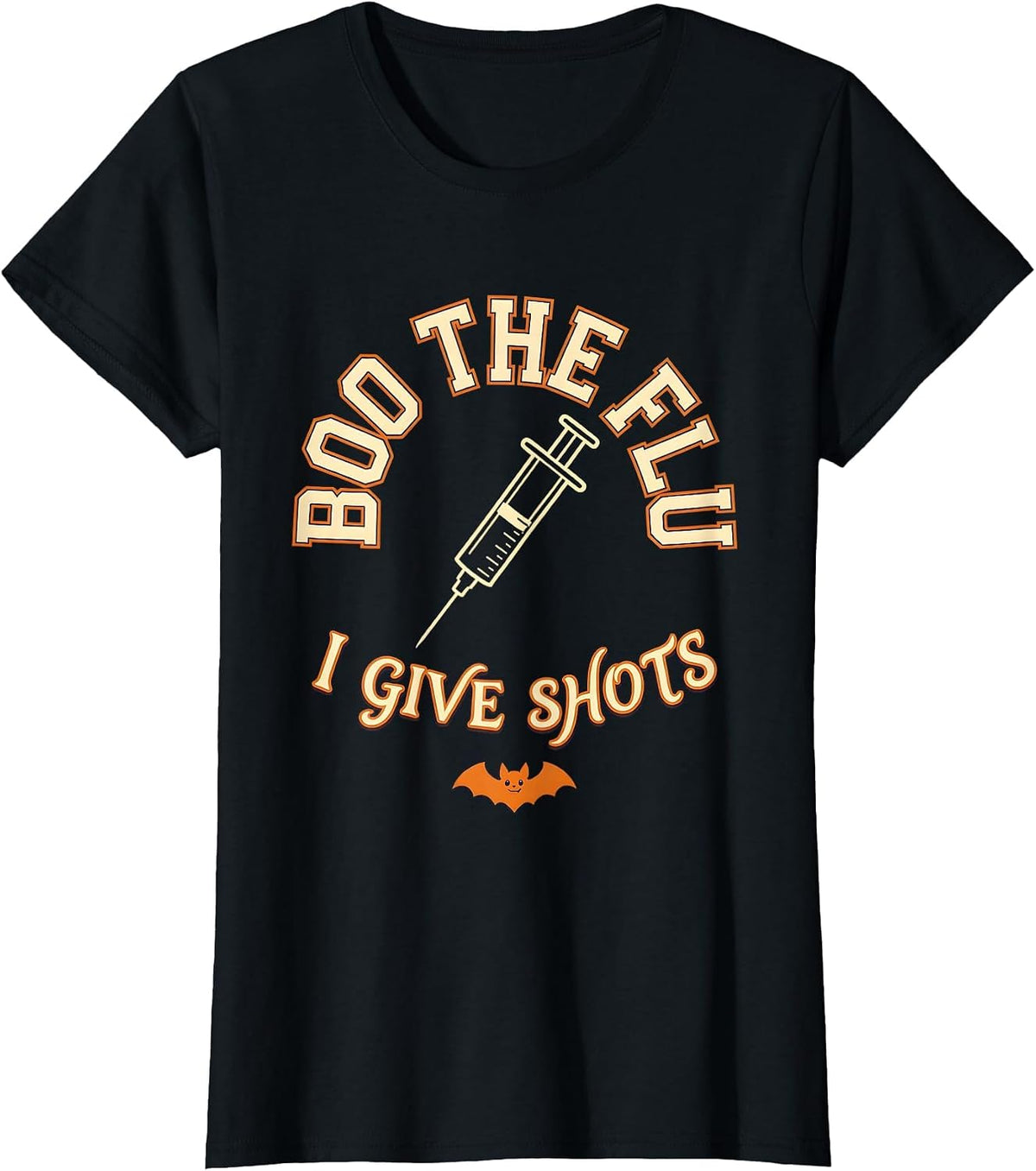 Boo the Flu I Give Shots Funny Halloween Nurse Flu Shot T-Shirt - Black