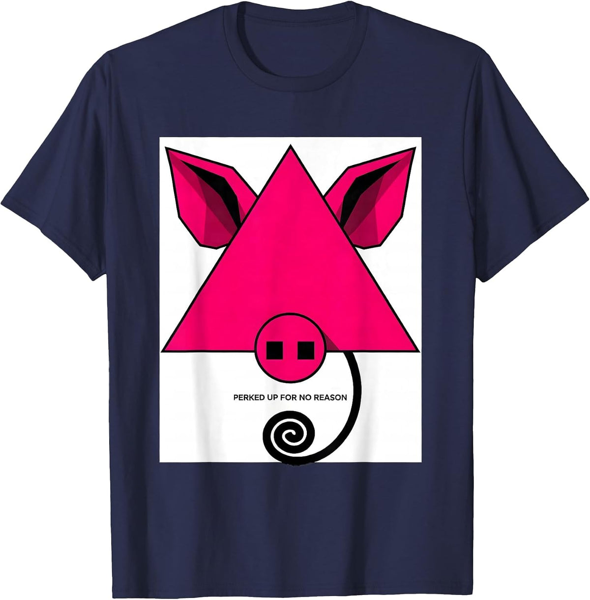 Men's Perked Up For No Reason Funny Guinea Pig Pet Lover Humor T-Shirt - Navy Blue