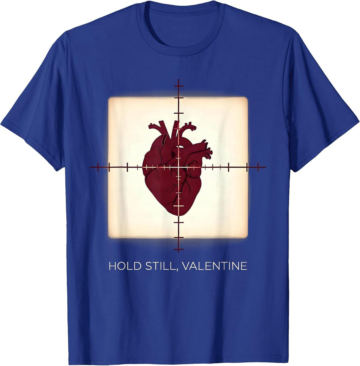 Hold Still Valentine Funny Radiology Tech Skeleton Humor T-Shirt - Royal Blue