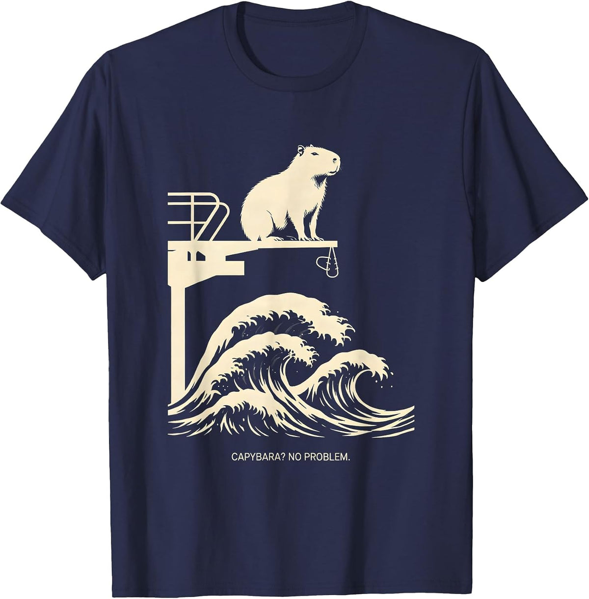 Men's Capybara? No Problem Funny Capybara Meme Animal Lover Humor T-Shirt - Navy Blue