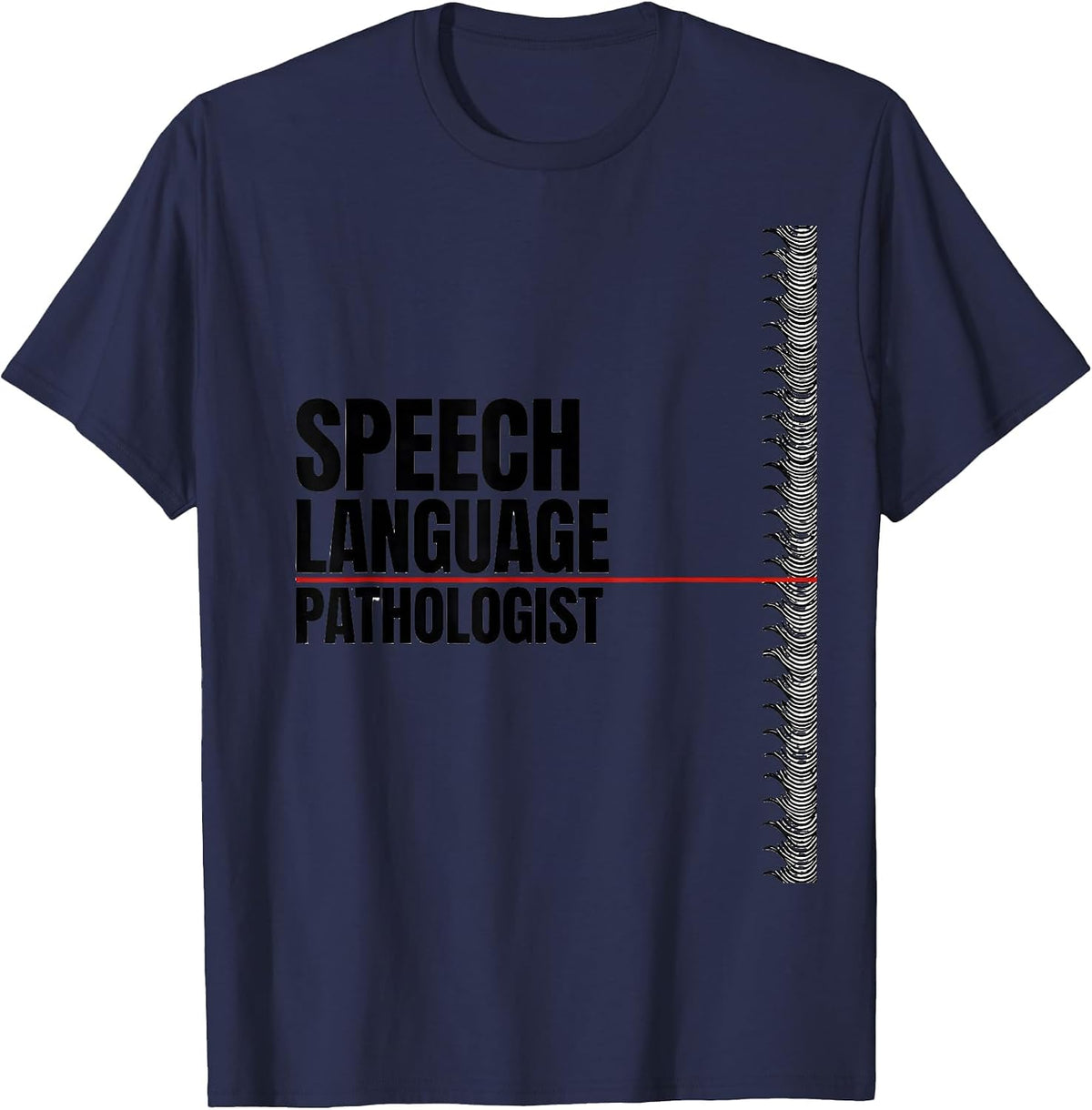 Speech Language Pathologist Retro Floral SLP Therapist Gift T-Shirt - Navy Blue