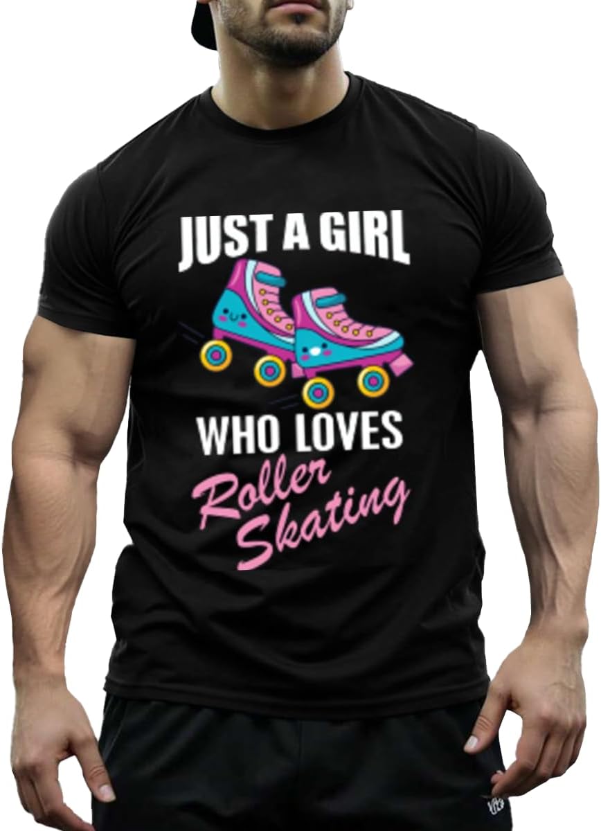 T-Shirts,Roevember Coming, Cotton Tees Men Women - Rolling Skating Girl Loves