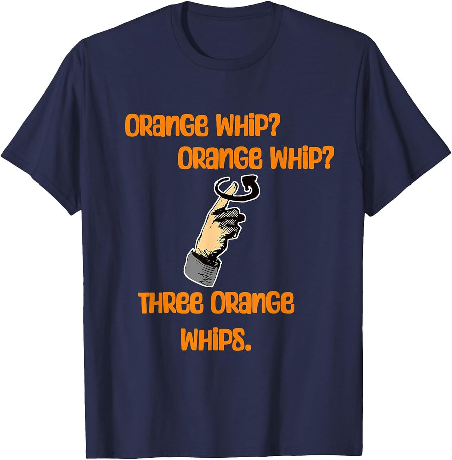 Three Orange Whips for The State Troopers Chasing The Blues T-Shirt - Navy Blue