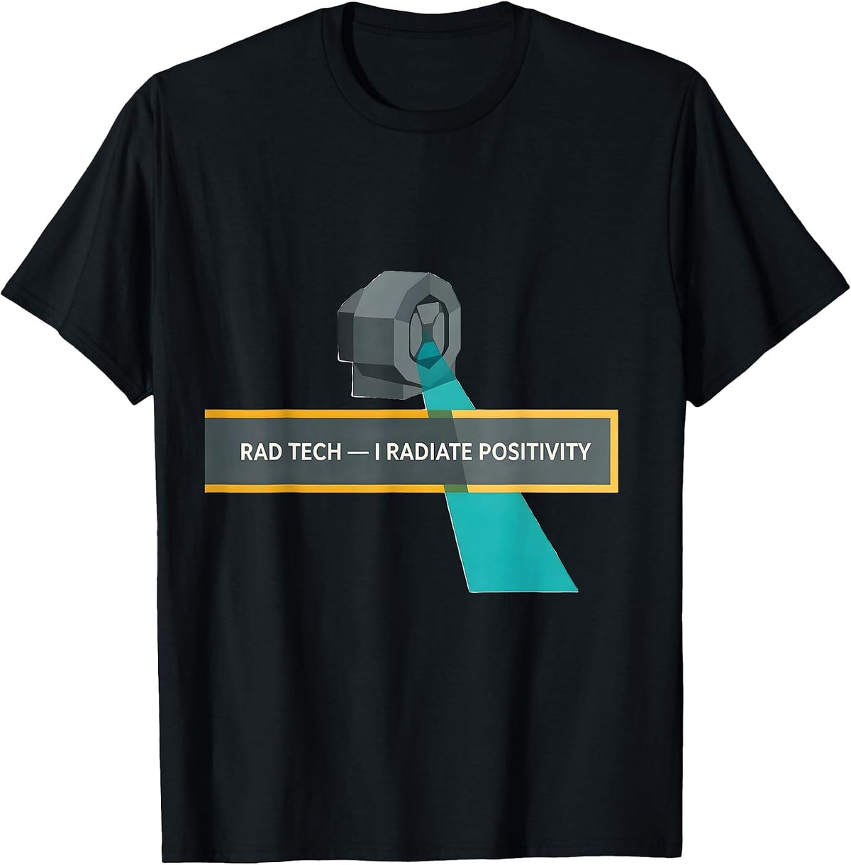 Men's Rad Tech I Radiate Positivity Funny Radiology X-Ray Tech T-Shirt - Black